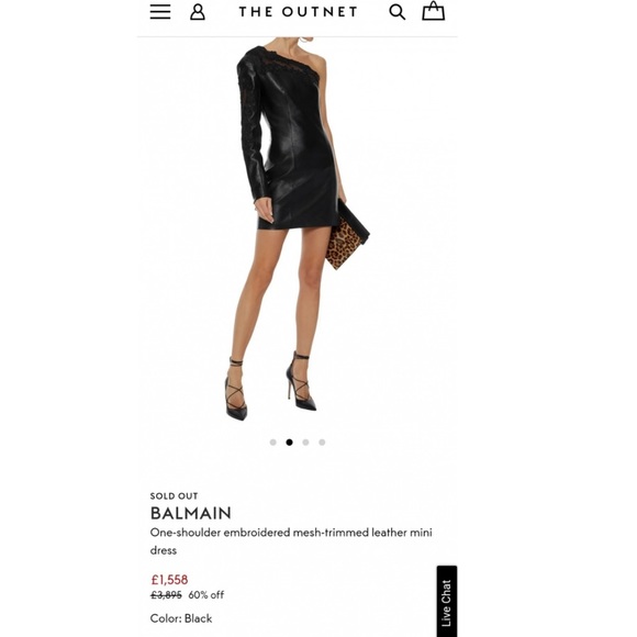 BALMAIN Leather One Shoulder Mini Dress Size 42 / US 8 - Picture 8 of 12